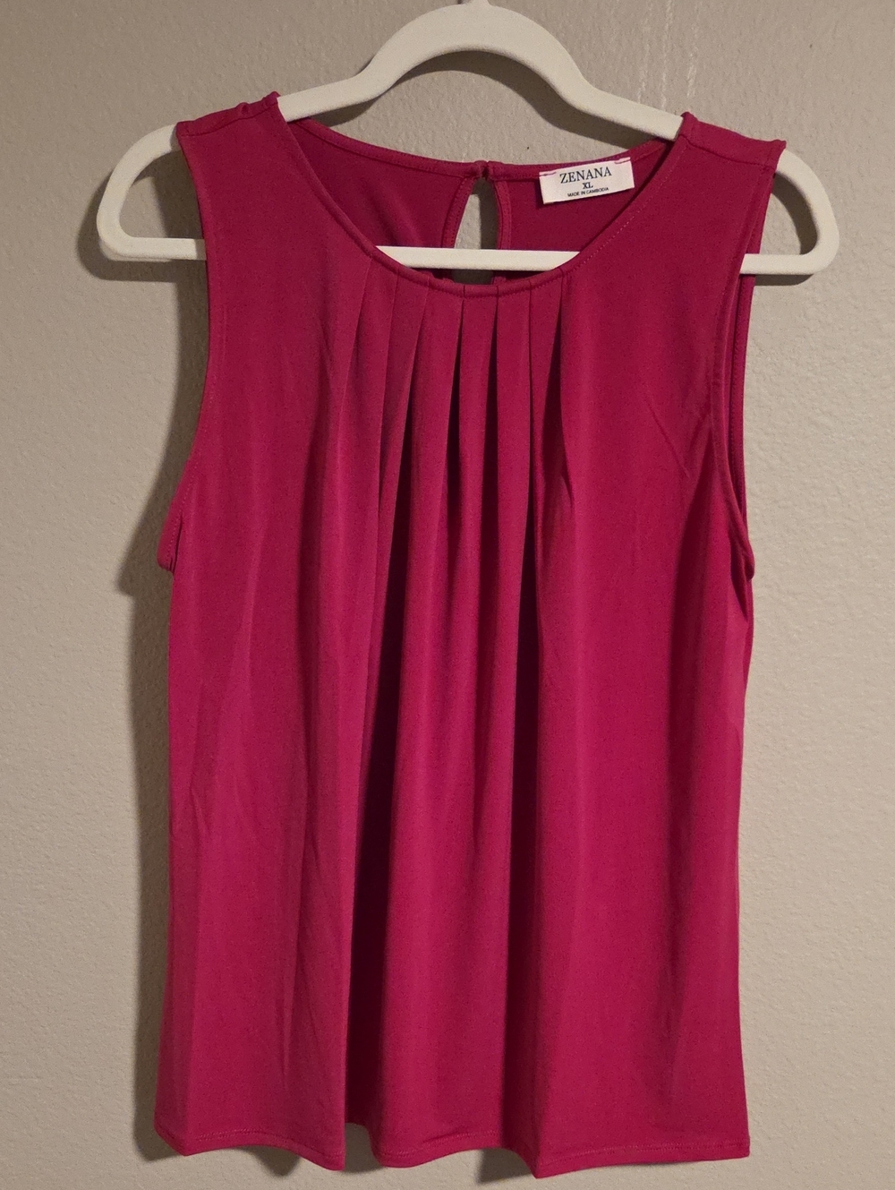 Zenana ITY Sleeveless Pleated Blouse